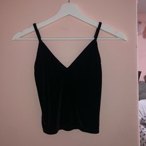 Black Velvet Crop Top